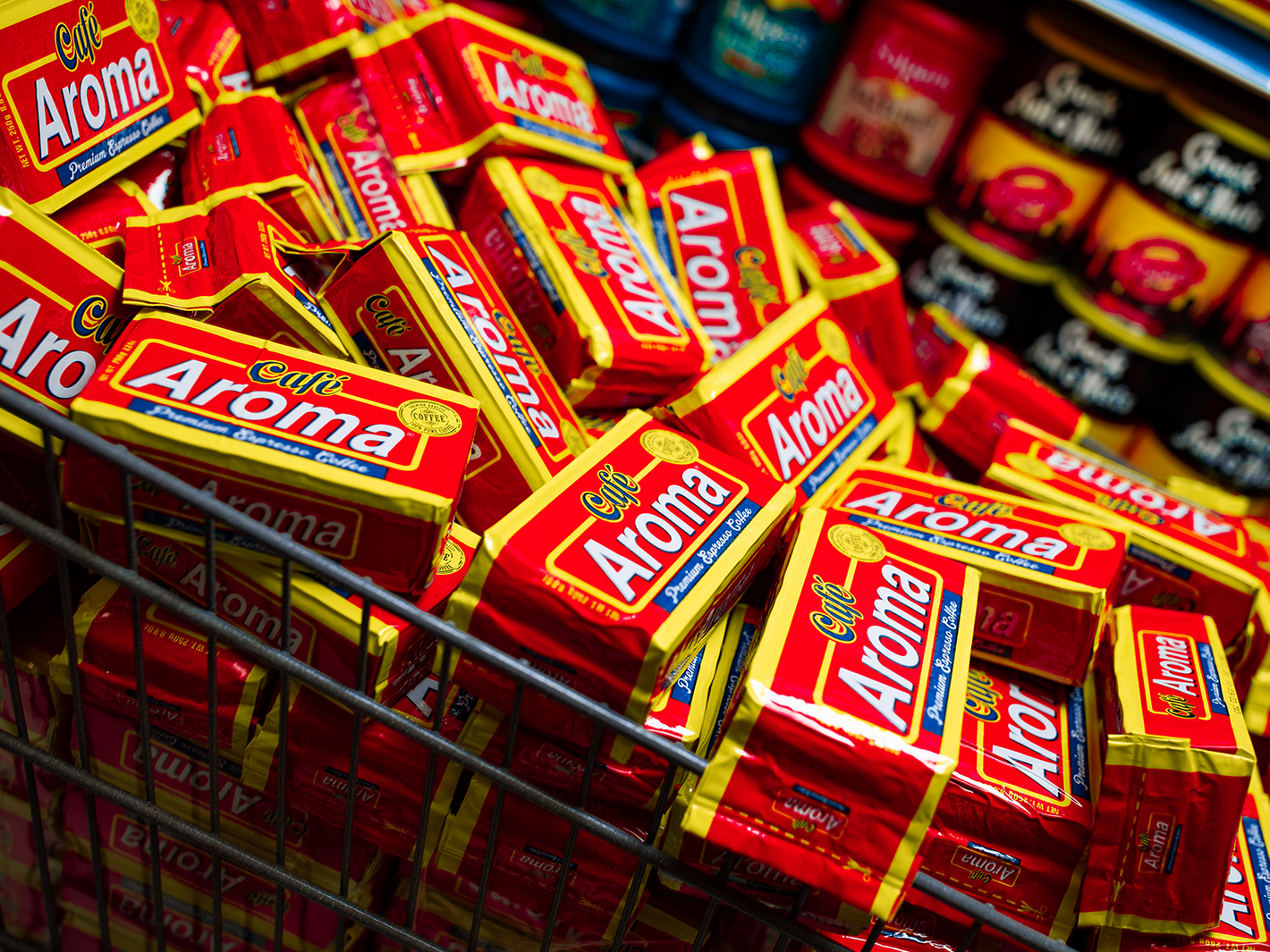 Cafe Aroma block coffee in shopping cart