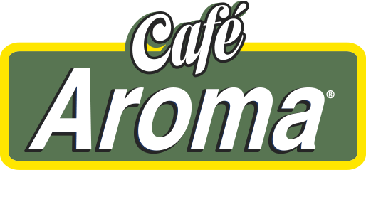 Cafe Aroma green and yellow logo