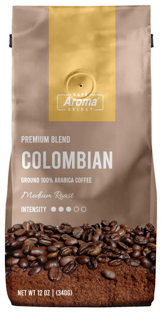 Colombian ground coffee in bag