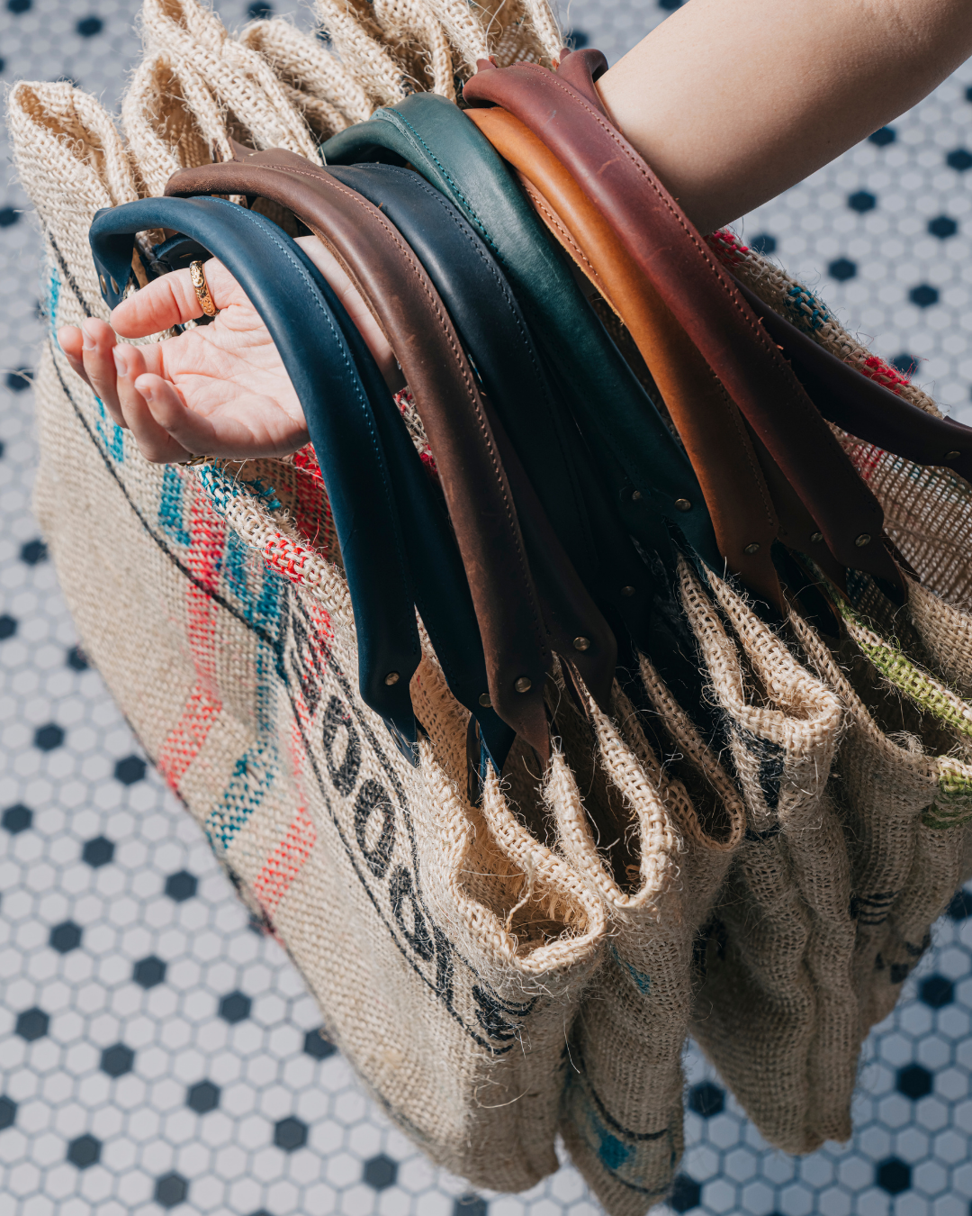 Upcycled Coffee Burlap Tote