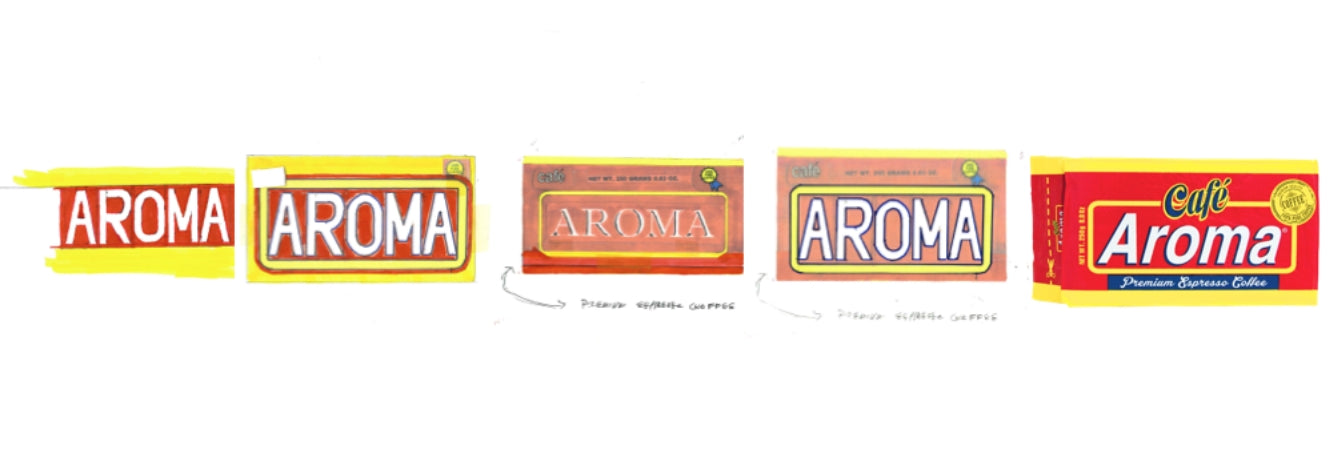 Different images of Cafe Aroma logos