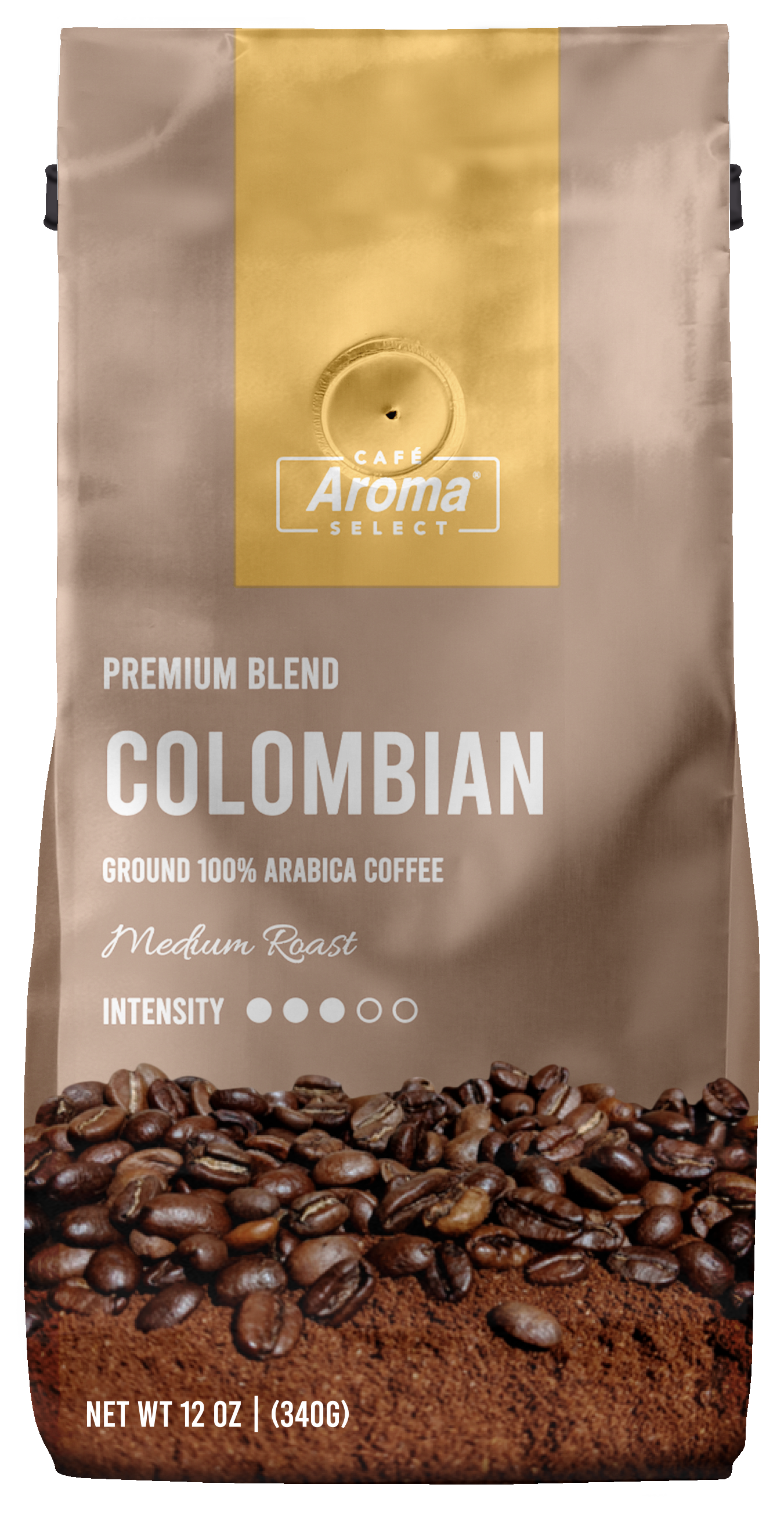 Colombian ground coffee in bag 